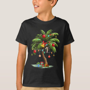 Camiseta Árvore de Palma de Natal Light Hawaiai Tropical Xm