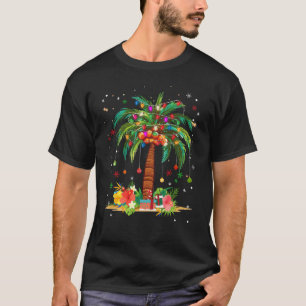 Camiseta Árvore de Palma de Natal Light Hawaiai Tropical Xm