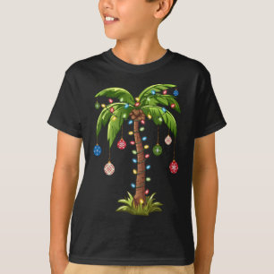 Camiseta Árvore de Palma de Natal Light Hawaiai Tropical Xm