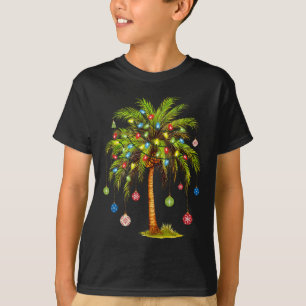 Camiseta Árvore de Palma de Natal Light Hawaiai Tropical Xm