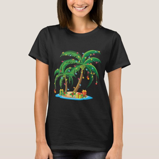 Camiseta Árvore de Palma de Natal Tropical Xmas (Frente)