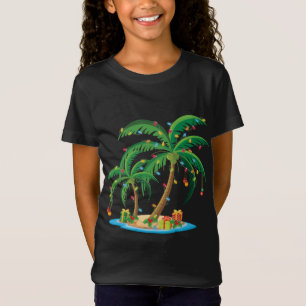 Camiseta Árvore de Palma de Natal Tropical Xmas Gift Coconu
