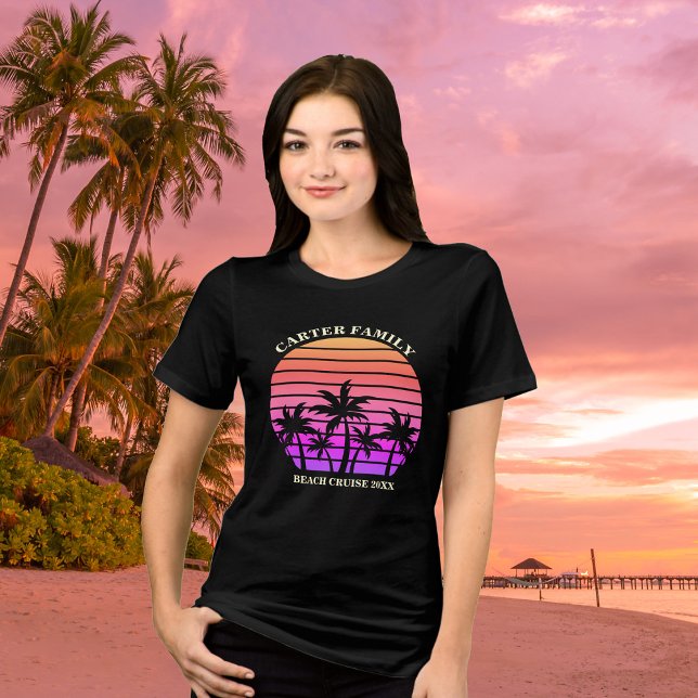 Camiseta Árvore de Palma Personalizada de Viagem de Praia T (Criador carregado)