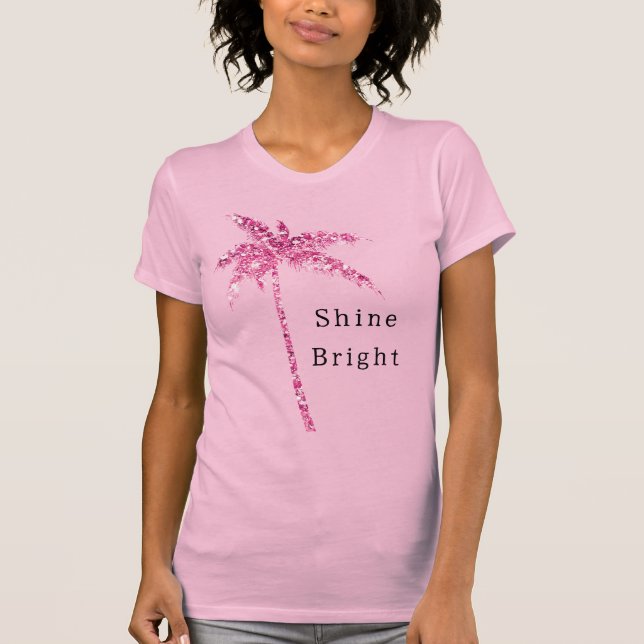 Camiseta Árvore de Palma Rosa-Brilhante (Frente)