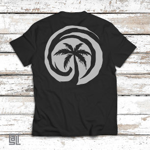 Camiseta Árvore de Palma Tropical Onda Círculo Praia Costa