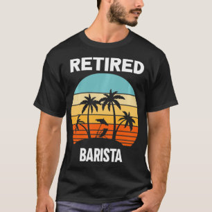 Camiseta Árvore de Palmeira de praia Barista aposentada
