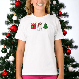 Camiseta Árvore de Papais noeis de Natal Presente