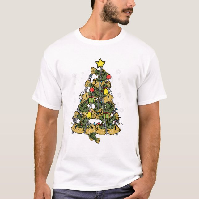 Camiseta Árvore de pesca do Natal (Frente)