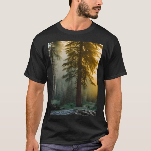 Camiseta Árvore De Pinho Na Floresta (Frente)
