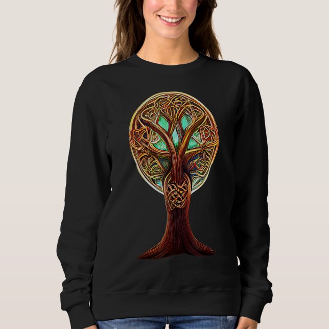 Camiseta Árvore de Vida Celtic Knotwork Yggdrasil - Símbolo (Frente)
