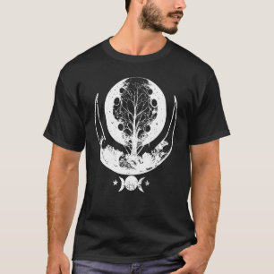 Camiseta Árvore de vida oculta Lua fascina astrologia W