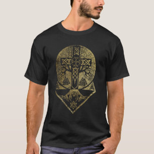 Camiseta Árvore de vida - Yggdrasil e cruz celta