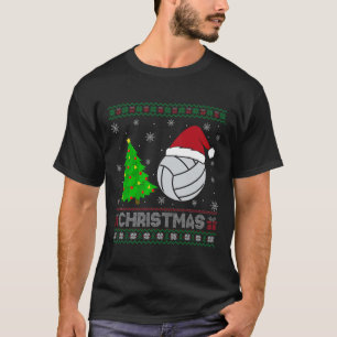 Camiseta Árvore de Voleibol Iluminação Feia de Natal Suor