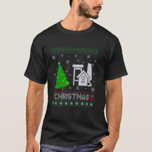 Camiseta Árvore de Woodworker Xmas Iluminando Suor de Natal