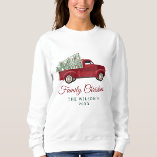 Camiseta Árvore de Xmas de Caminhão Antiquado de Natal Fami