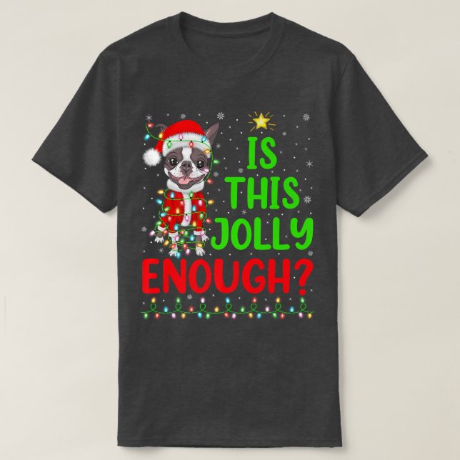 Camiseta Árvore De Xmas É Jolly O Suficiente Para Boston Te (Frente do Design)