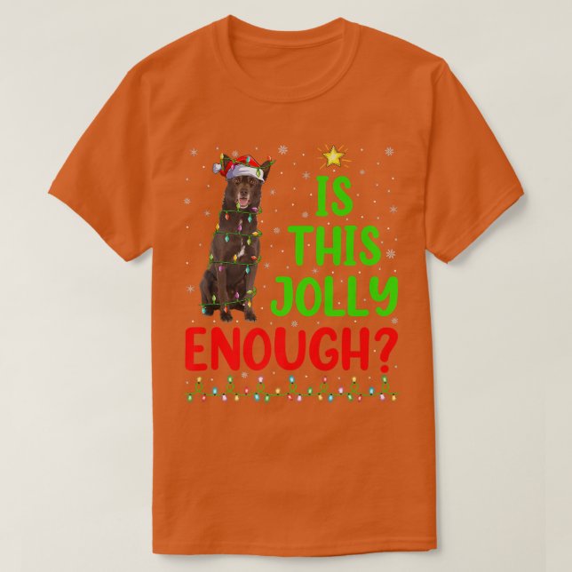 Camiseta Árvore De Xmas É Jolly Suficiente Para O Kelpie Au (Frente do Design)
