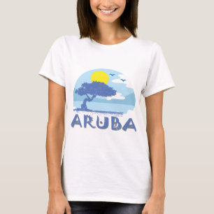 Camiseta Árvore Divi Divi Azul de Aruba no Impressão de P