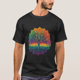 Camiseta Árvore do arco-íris trifo colorida