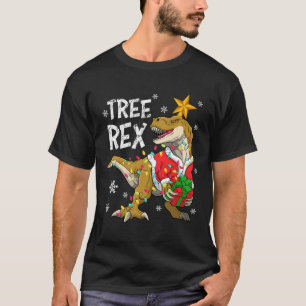 Camiseta Árvore do Dinossauro de Natal Rex Pajamas Homens M