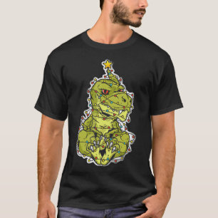 Camiseta Árvore do Dinossauro de Natal Rex Pajamas Men Meni