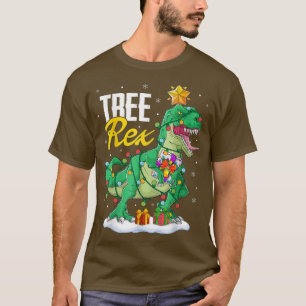 Camiseta Árvore do Dinossauro de Natal Rex Pajamas Men Meni