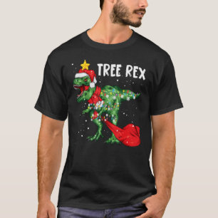 Camiseta Árvore do Dinossauro de Natal Rex Pajamas Men Meni