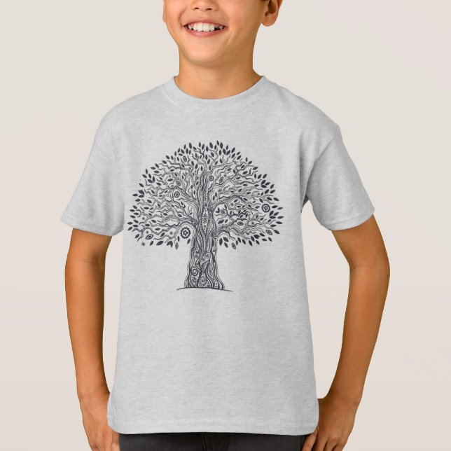 Camiseta Árvore do Doodle da vida (Frente)