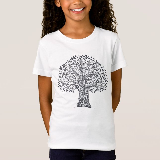 Camiseta Árvore do Doodle da vida (Frente)