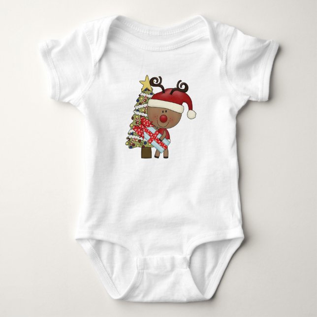 Camiseta Árvore do feriado da rena de Rudy (Frente)