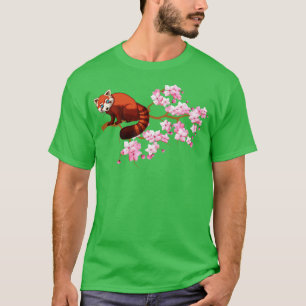 Camiseta Árvore do Flor de Cereja do Japão Red Panda