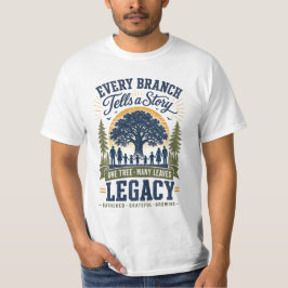 Camiseta Árvore do Legado Familiar Muito Ramo Conta uma His