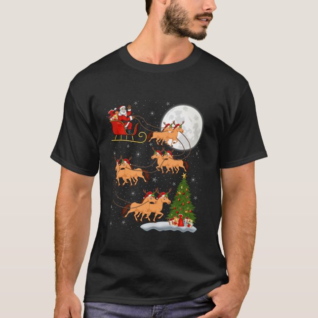 Camiseta Árvore do Natal Luz Papais noeis Engraçados Andand (Frente)