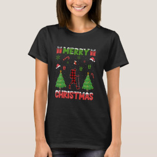 Camiseta Árvore do Natal Red Buffalo Xadrez Hiker Feia Nata