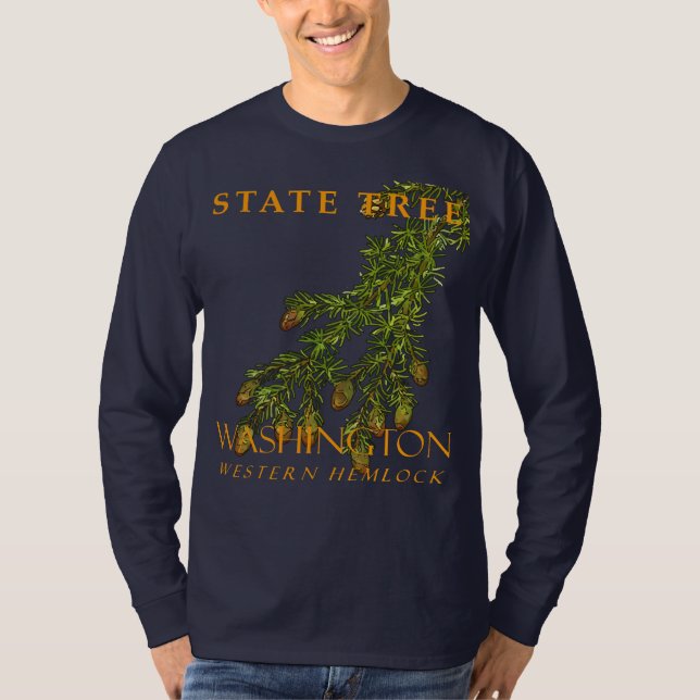 Camiseta Árvore do Território de Washington, o Spru de Heml (Frente)