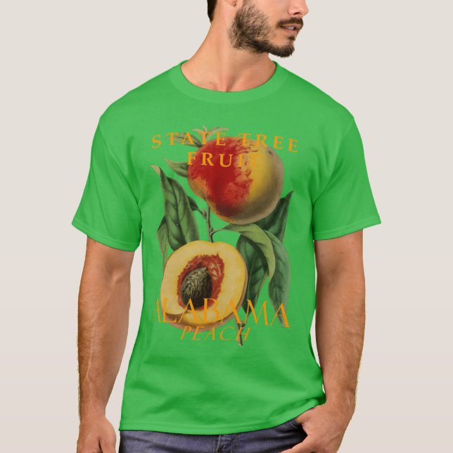 Camiseta Árvore do Território do Alabama Fruta Peach (Frente)