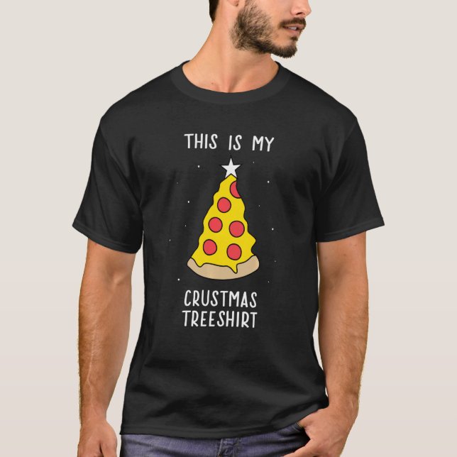 Camiseta Árvore Engraçada Da Pizza De Natal (Frente)