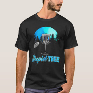 Camiseta Árvore Estúpida Pinheiro Pôr do Sol Disco Frisbee