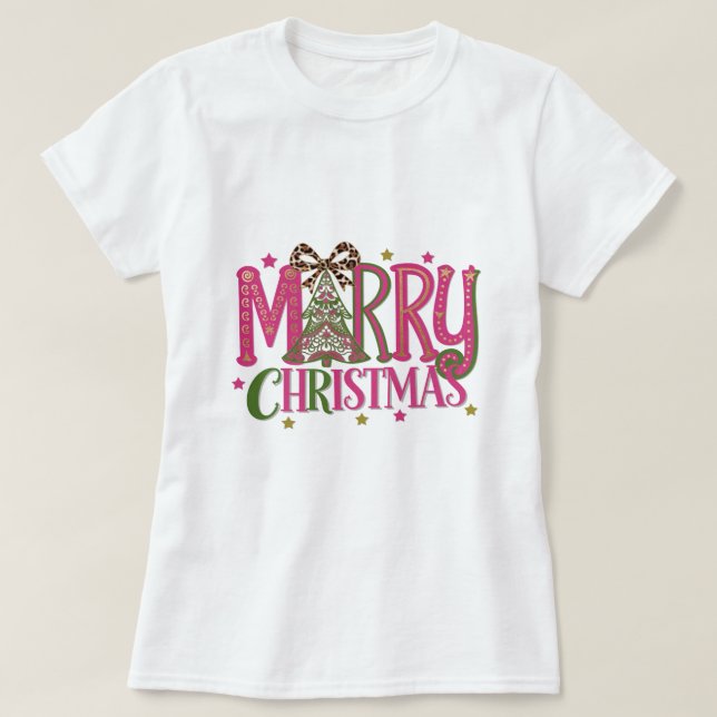 Camiseta Árvore Feliz de Natal (Frente do Design)