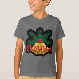 Camiseta "Árvore Festiva: Design de Natal de Arcos e Bells"