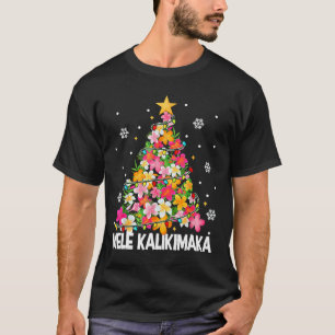 Camiseta Árvore Floral de Natal Havaiana Mele Kalikimaka Tr