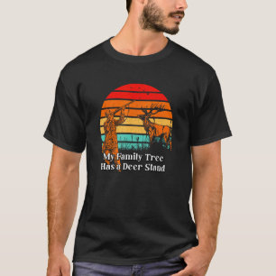 Camiseta Árvore genealógica tem pai caçador de cervo caçand
