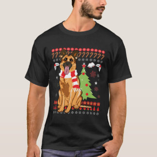 Camiseta Árvore german shepherd De Papais noeis Alemães Fei