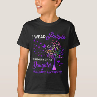 Camiseta Árvore I Veste Memória Roxa Da Sobredosagem Da Fil