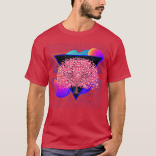 Camiseta Árvore japonesa Flor Sakura Árvore Vaporwave Cherr