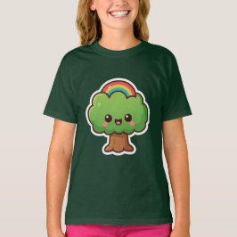 Camiseta Árvore Kawaii Amigável