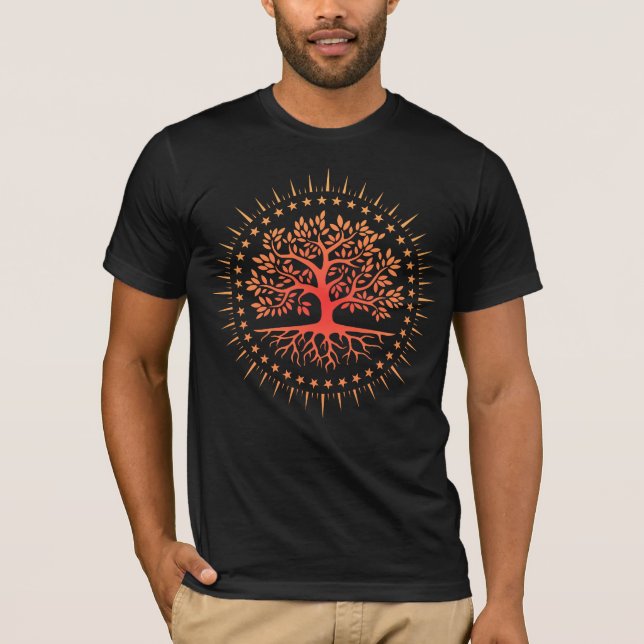 Camiseta Árvore Mística Clássica de Meditação Spiri (Frente)