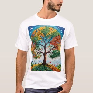 Camiseta Árvore Mítica das Estações - Arte das Gond