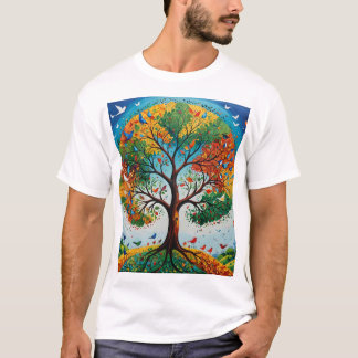 Camiseta Árvore Mítica das Estações - Arte das Gond