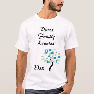 Camiseta Árvore moderna retro da reunião de família feita